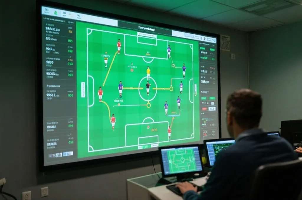 足球战术板与数据图表展示